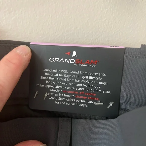 Men's Grand Slam Gray Golf Shorts NWT Size 38 - Picture 4 of 7